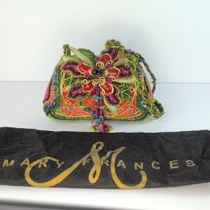 Mary Frances Floral Beaded Crossbody/ Shoulder Bag with Multicolor Design
